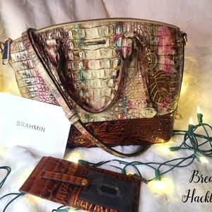 Amethyst Medium Duxbury satchel brahmin set